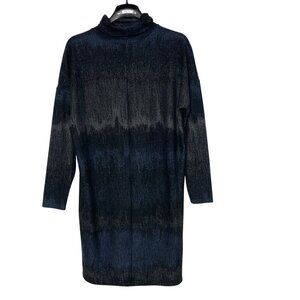 Isle by Melis Kozan Abstract Dot Turtleneck Sweater Dress Black Blue Sz SM